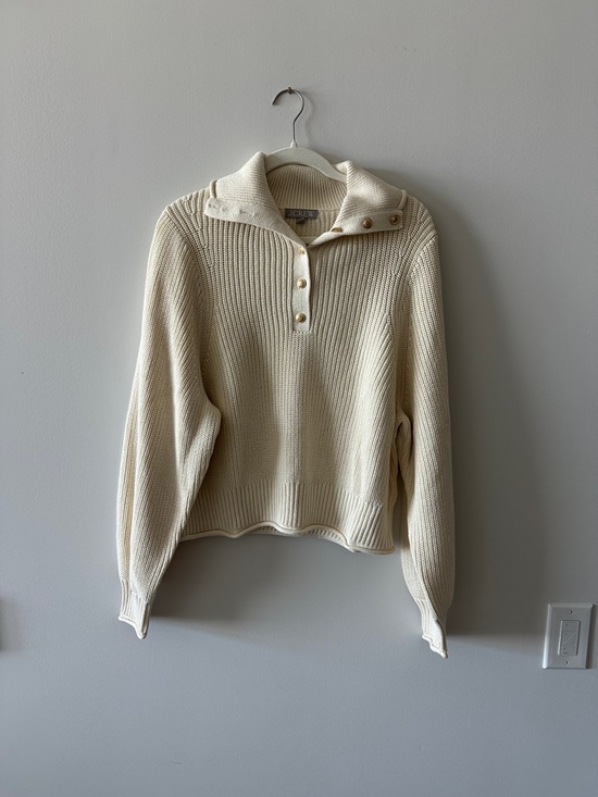 J. Crew Sweaters - J. Crew Cream Button-Detail Ribbed Turtleneck Sweater